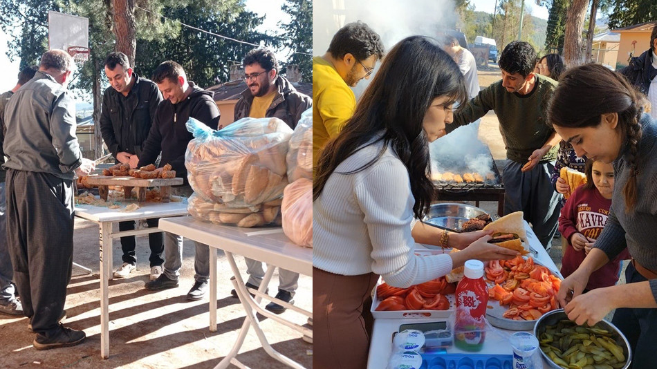 Mersinli çobandan öğrencilere sucuk ekmek ikramı